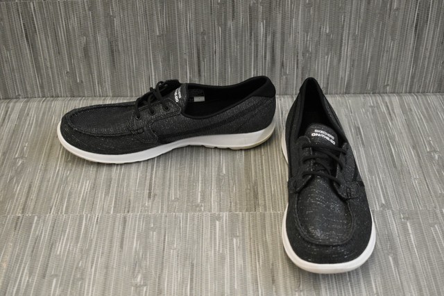 skechers go walk lite boat shoes black