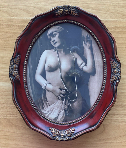 Vintage Nude MCM Woman Framed Print Picture 11.5" x 9.5" Art Deco - 第 1/4 張圖片