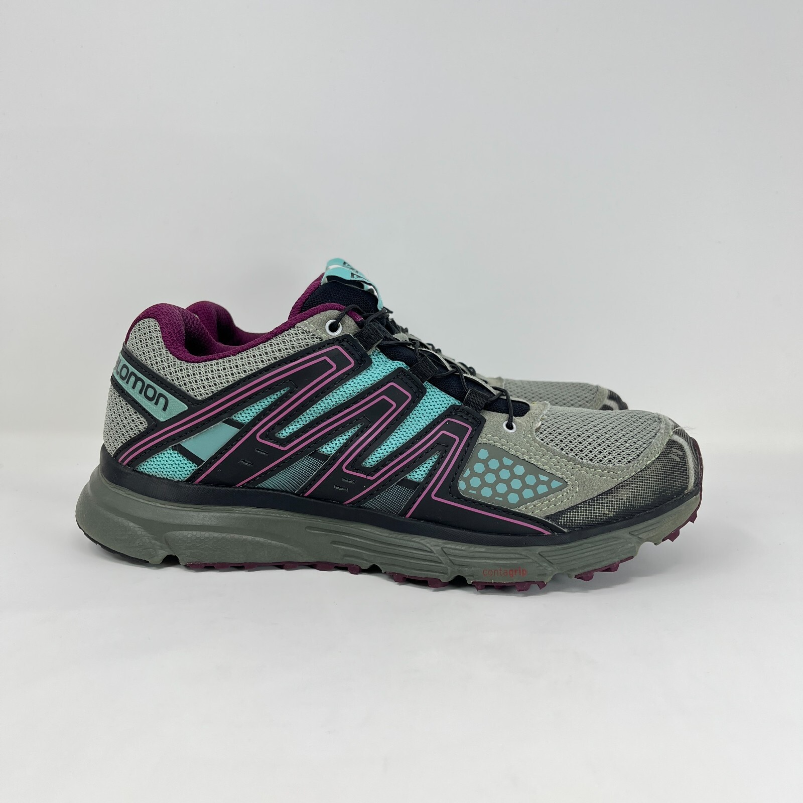 Salomon X Mission 3 Trail Grigio Viola Sneaker da Corsa Atletica Donna Taglia 8 5