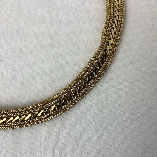 VTG Christian Dior Grosse Germany 1966 Herringbone Gold Plate Open Work Necklace - Foto 7 di 19