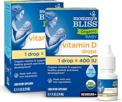 Mommy's Bliss Organic Baby Vitamin D Drops | Infant Vitamin D3 Drops Promote Hea