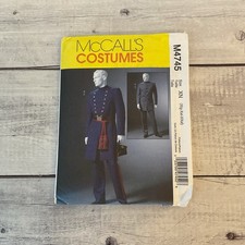 McCalls 4745 Sewing Pattern Civil War Military Uniform Costume Mens XL-3XL UNCUT