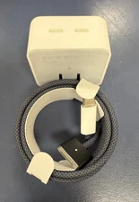 New OEM Apple Dual ports USBC 35w Adapter w/ Genuine Midnight Magsafe 3 Cable 2M