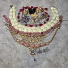 Vintage Costume Jewelry Repair Lot Rhinestone Flower Brooch Necklaces Figural