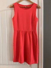 Women's J.Crew Camille Sleeveless Dress in Neon Coral Pink Size 2 Sleeveless EUC