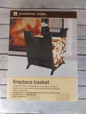 Fireplace Basket By Essential Home  Vintage NIB Powder Coated