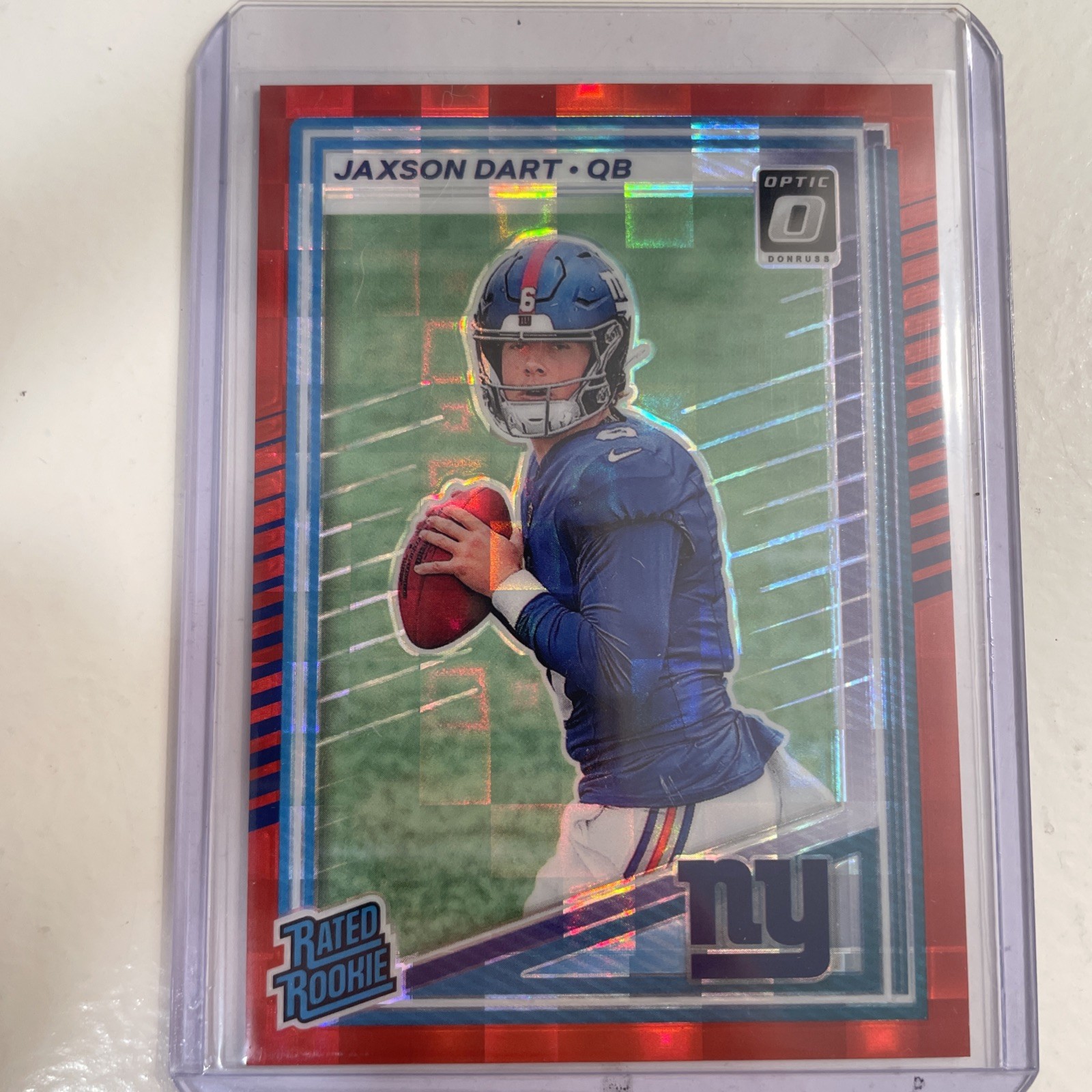 2025 Panini Donruss Rookie Jaxson Dart #400 Optic Preview Red Pandora Prizm (RC)