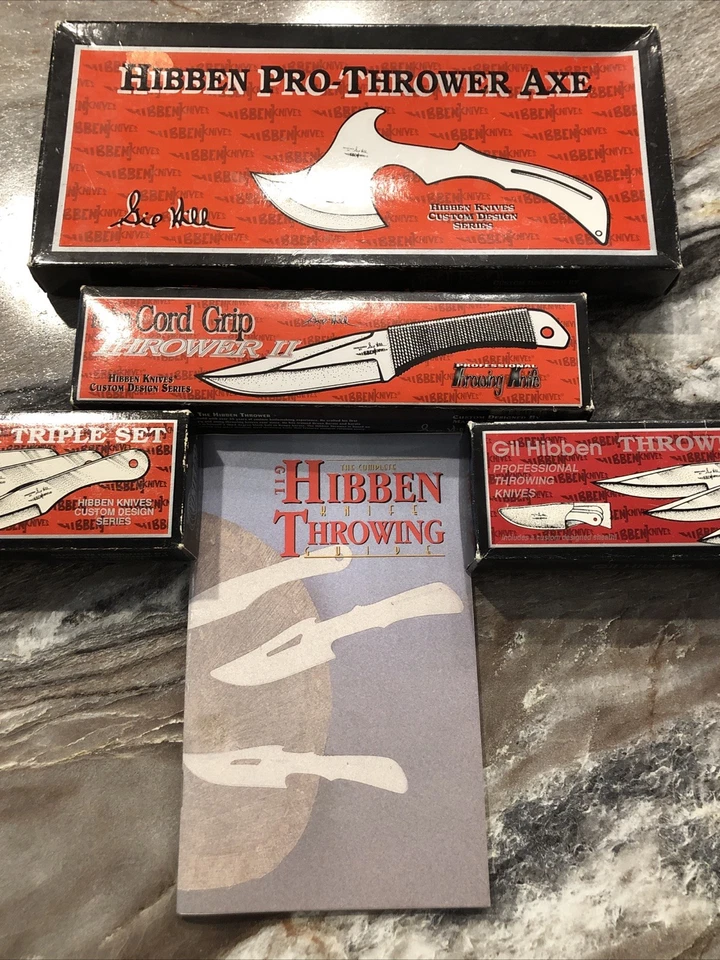 Cuchillo Gil Hibben Original Hacha Lanzamiento Colección En Cajas Con Guía 1ª Ediciones Foto 3 de 4