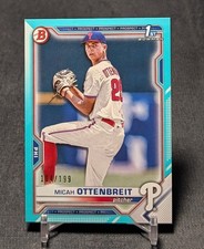 Micah Ottenbreit 1st Aqua /199 Rookie RC 2021 Bowman Draft Card #BD-170 Phillies