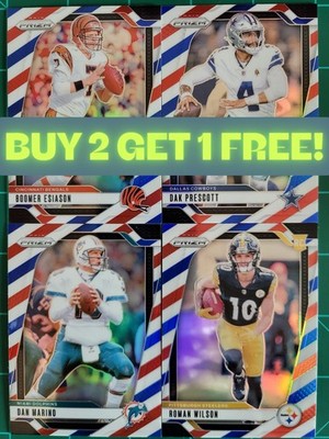2024 Prizm Football RED WHITE BLUE (RWB) PRIZMS 1-400 You Pick BUY 2 GET 1 FREE!