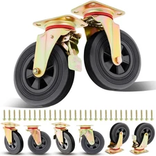 8 Pcs Heavy Duty 8 Inch Caster Wheels Set Industrial Swivel Locking Casters f...