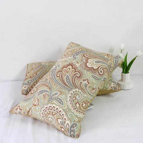 Paisley Design Khaki 1 Pair Pillow Cases (no Filling no Comforter) 20×36 inch... - Picture 7 of 9
