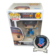 Sergio Perez Signed Autograph Formula One Funko Pop 04 Red Bull F1 Beckett BAS