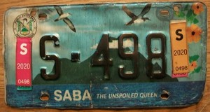 SINGLE SABA, N.A.. "The Unspoiled Queen" LICENSE PLATE - 2020 - S-498