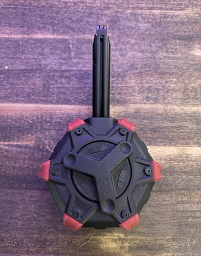AW Custom Drum Magazine for Gas Blowback Airsoft - Red