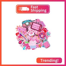 36 Pcs Pink Embroidered Patches Iron on Patches for Clothing Assorted Styles Pin