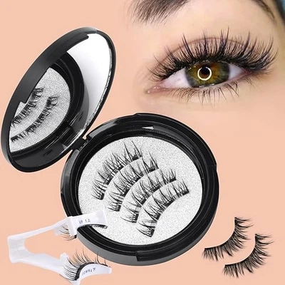 MARKENLOS 4Paar 3D Magnet Wimpern Set Magnetische künstliche Wimpern 3D Augenwimpern DE