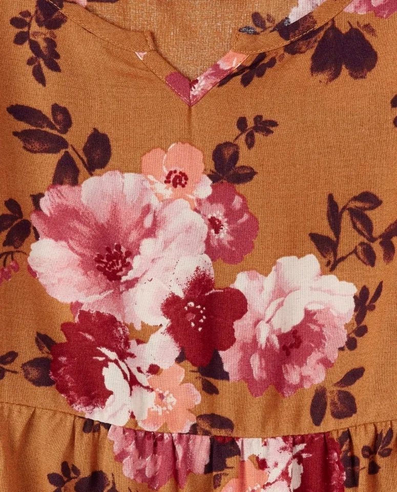 Nuevo con etiquetas Vestido Floral Calado The Children's Place Niñas Marrón Talla Mediana 7/8 Foto 2 de 4