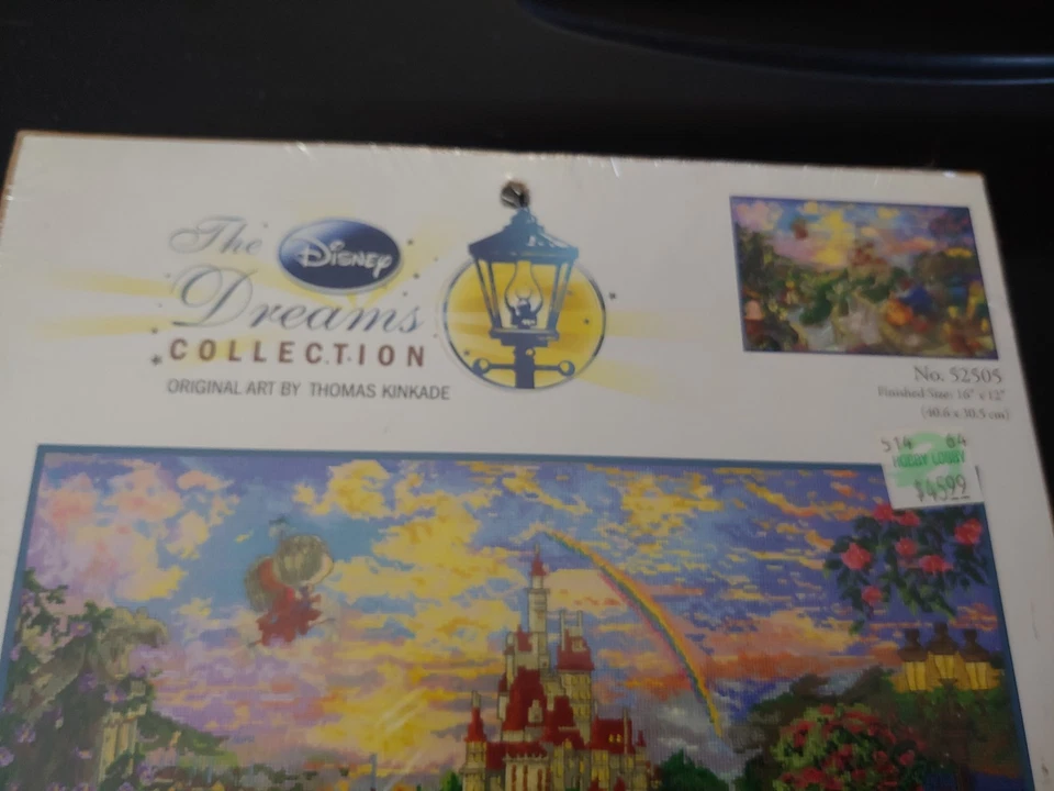 DISNEY KINCADE BEAUTY AND THE BEAST FALLING IN LOVE CROSS STITCH KIT # 52505 NEW - Image 4 of 4