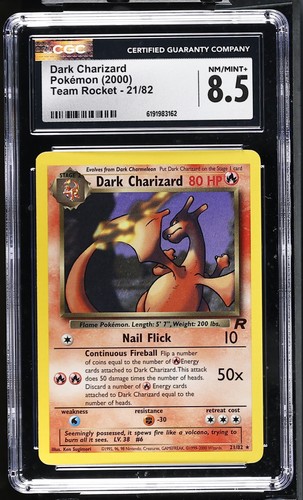 Dark Charizard (Unlimited) graded CGC 8.5 for sale on eBay
