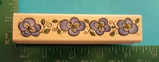 Hero Arts PANSY BORDER Flower Rubber Stamp F2367 Summer Garden