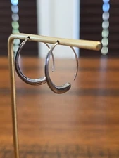 Boma Sterling Silver Abstract Hoop Earrings Pierced Wire