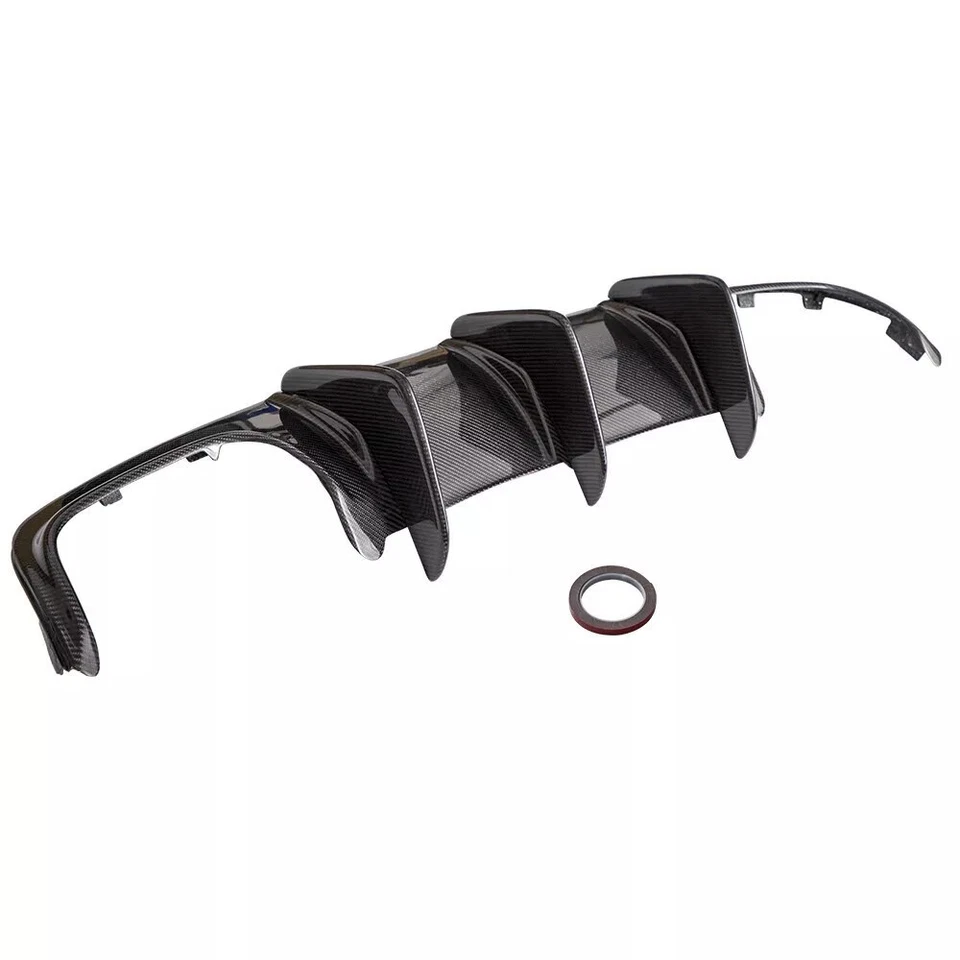 Labio difusor parachoques trasero fibra carbono real para Mercedes Benz W204 C63 AMG 08-11 Foto 3 de 4