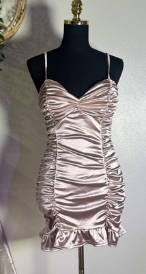 Privy blush Bodycon Rusched Blush Mini Y2k Vibes Clubwear Party Looks Expensive