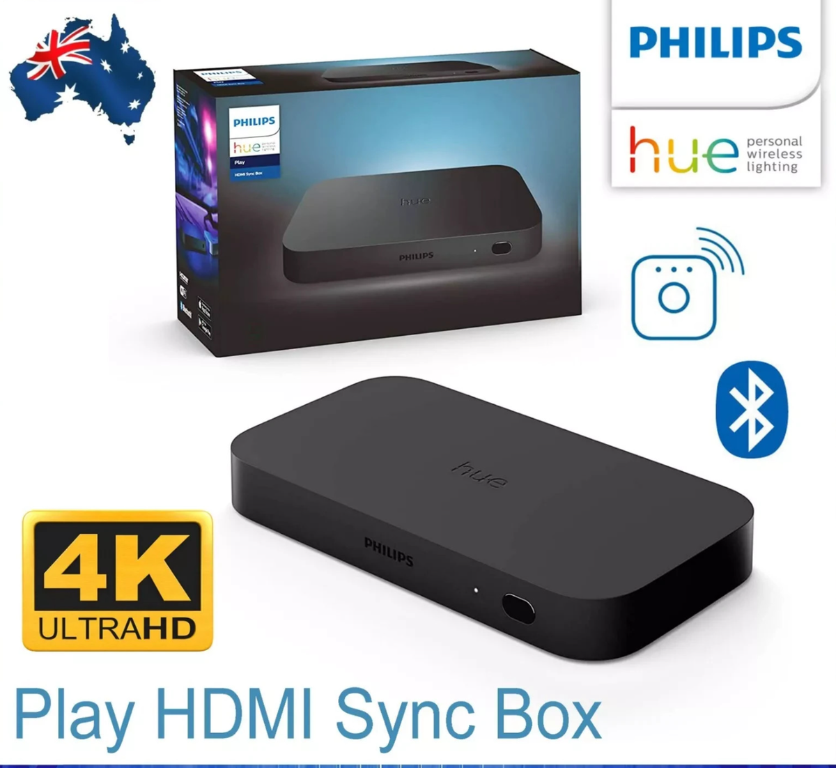 Philips Hue Play HDMI Sync Box 4K Ultra HD Bluetooth WiFi App Control