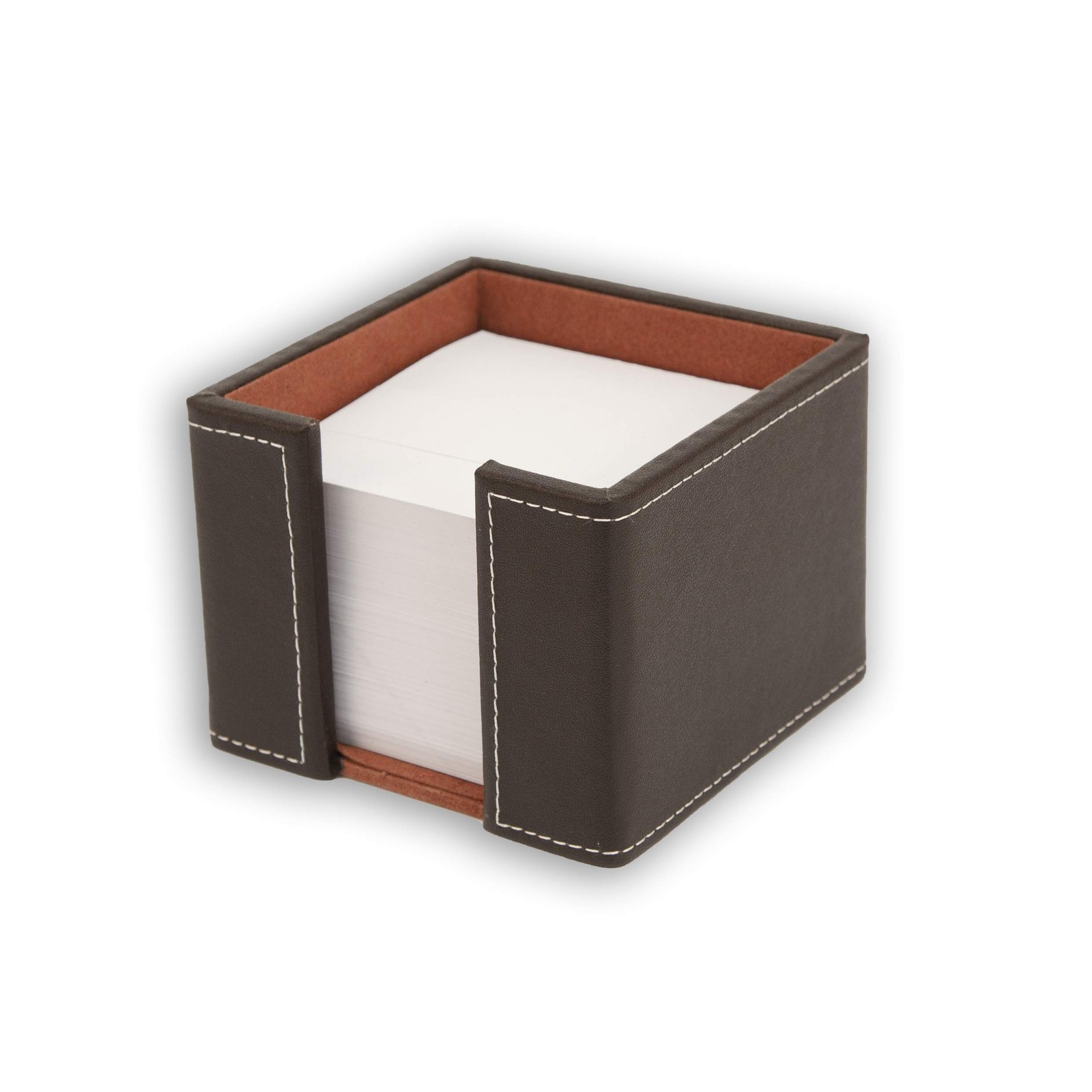 OSCO Faux Leather Memo Pad Holder with 750 White Sheets, Premium Brown, Brown