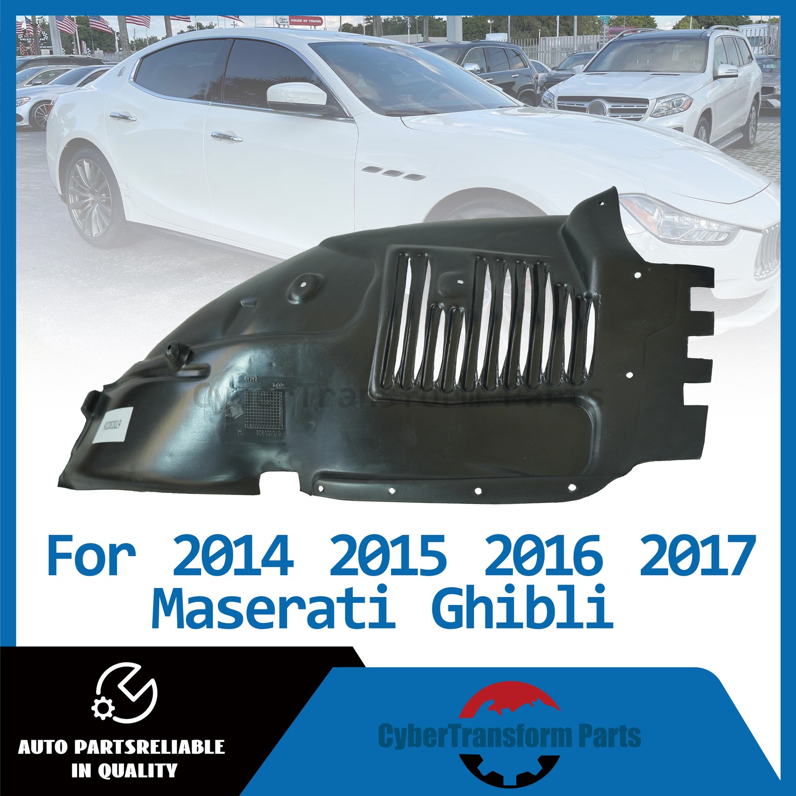 For 2014 2015 2016 2017 Maserati Ghibli 670030236 Fender Liner Front Right US