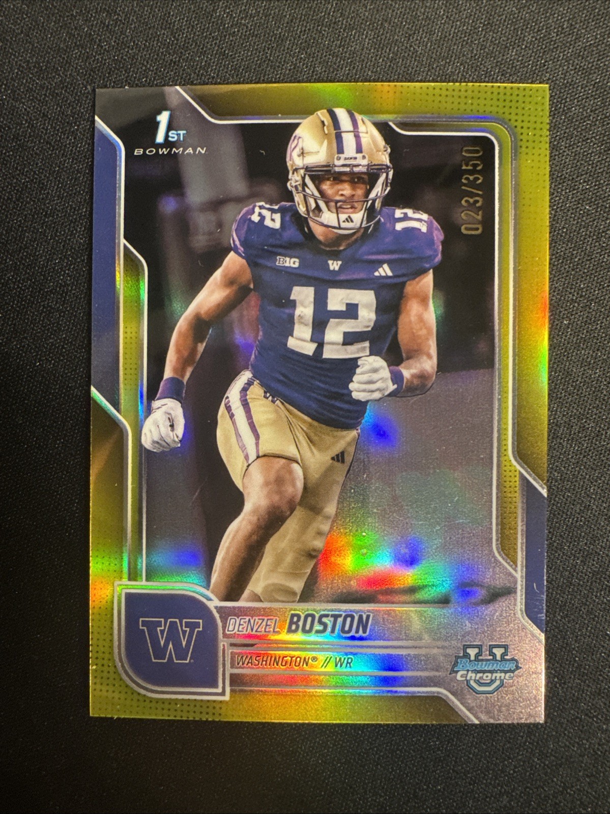 2025 Bowman Chrome University Yellow Refractor #34 Denzel Boston /350