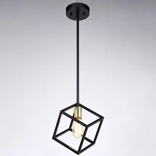 Vaxcel Lighting P0401 Deering 10"W Cube Pendant - Black - Picture 4 of 12
