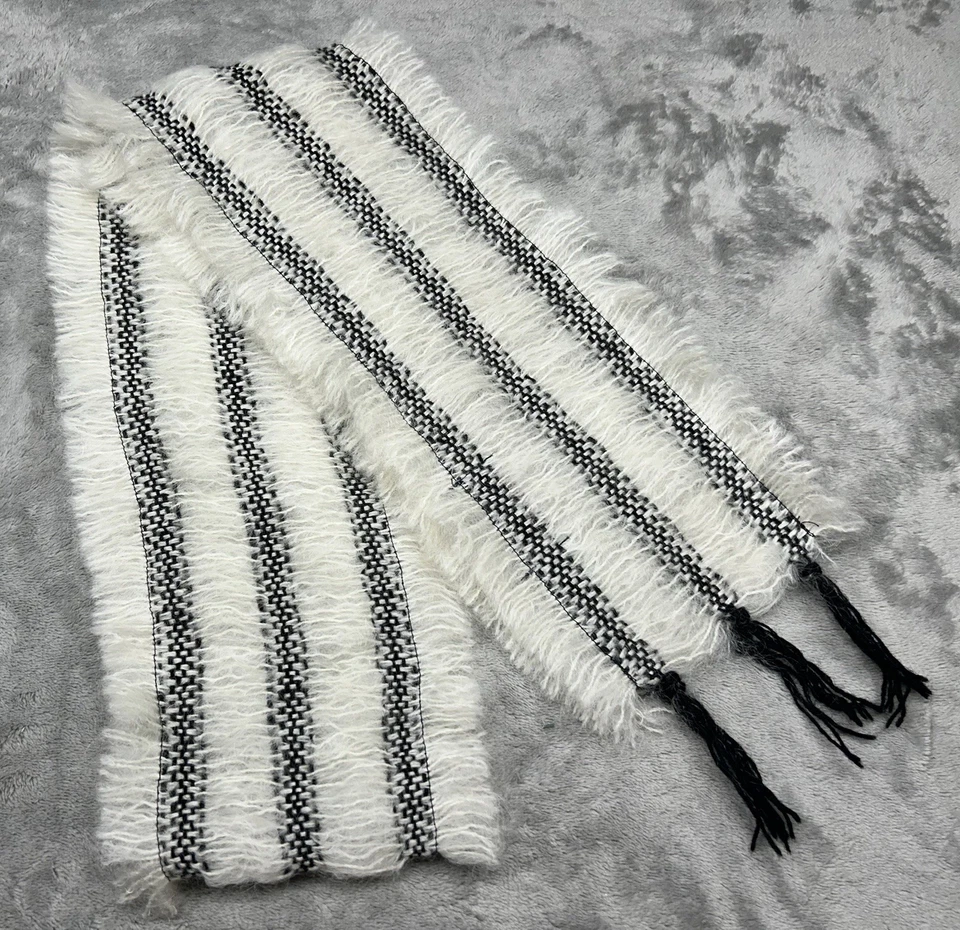 Шерстяной шарф с бахромой Cushendale Mohair сделано в Ирландии в полоску | продавец из США - Изображение 4 из 4