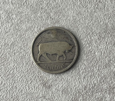 1928 Ireland 1 One Shilling - Silver Damaged L2