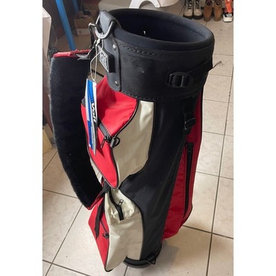 Voit Vintage Golf Cart Bag Red White Black New With Tags 3-Way Divider USA