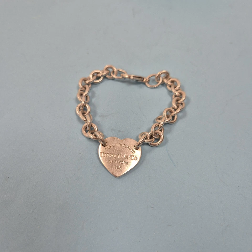 Tiffany & Co Return To Heart Silver Chunky Chain Statement Bracelet Size 7" - Image 4 of 4