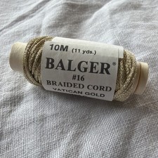 Kreinik Balger Metallics 102C VATICAN GOLD CORD Medium 16 Braids Thread 10M NOS
