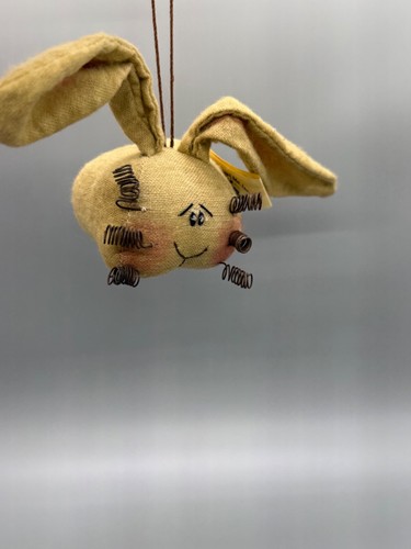Vintage Honey and Me Primitive Rustic Folk Art Bunny Ornament - Picture 3 of 11