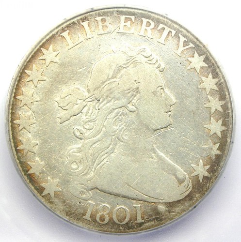 1801 Draped Bust Half Dollar 50C Coin - Certified ICG VG10 Details - Rare Date