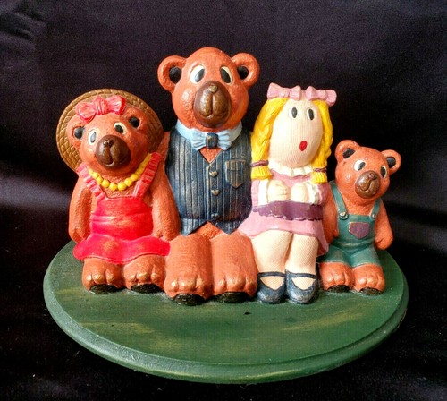 WHIMSICAL UNIQUE - GODILOCKS & THE THREE BEARS - STORY BOOK CHARACTERS FIGURINE - Picture 1 of 12