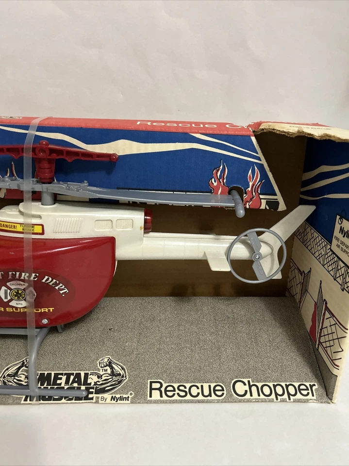 Vintage NYLINT Metal Muscle Rescue Chopper MIB Boxed Korea - Image 3 of 4