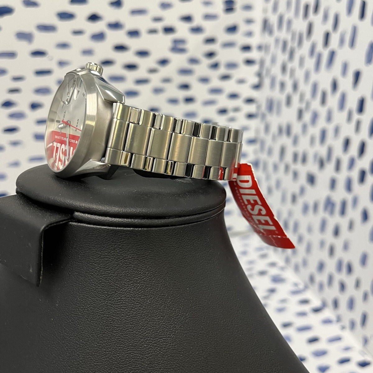 Diesel MS9 Men's Logo Dial Three-Hand Date Stainless Steel Watch