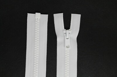 YKK Reißverschlüsse 80 cm teilbar Kunststoff grobe Zähne Kettenbreite 6 mm Weiß