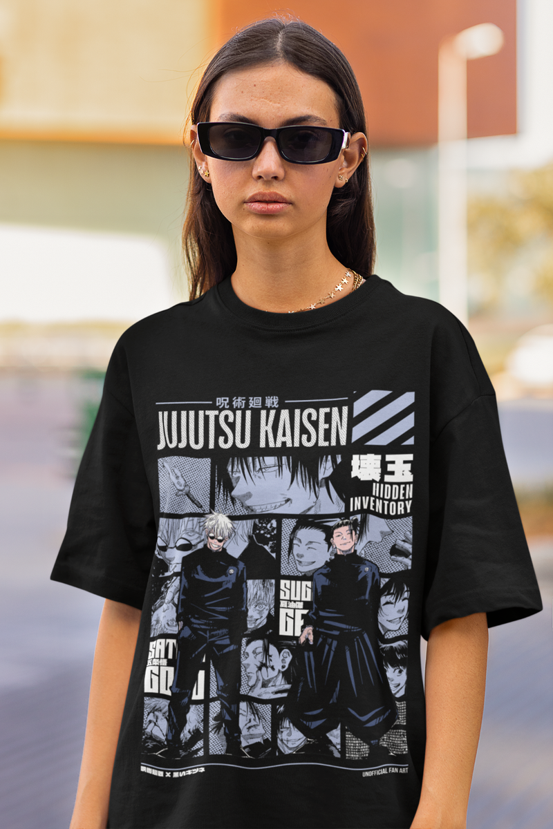 T-shirt Anime Jujutsu Kaisen (JJK) - Gojo, Sukuna, Choso... Lavé Vintage Unisexe