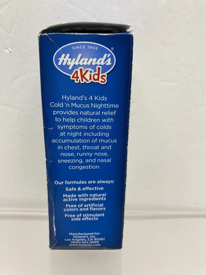 Hyland's, Homeopathic, Cold'NMucus, 4 Kids, (ages 2-12) 5-10 mL, Nighttime, 4 Oz - Image 4 of 4
