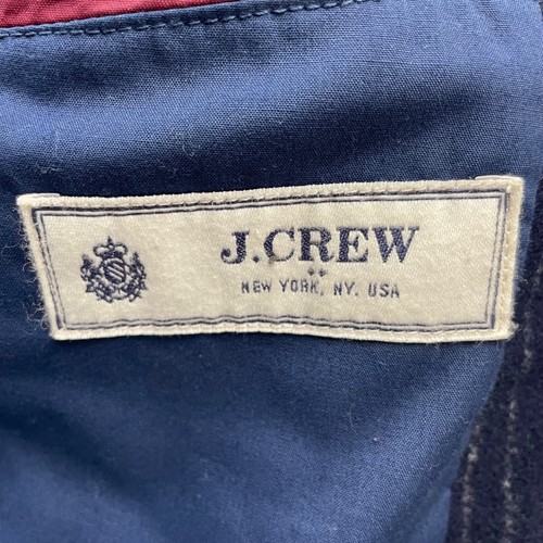 J.Crew Men’s 100% Wool Thick Flannel 2-Button Blazer Navy Railroad Stripe • 44R - Picture 5 of 12