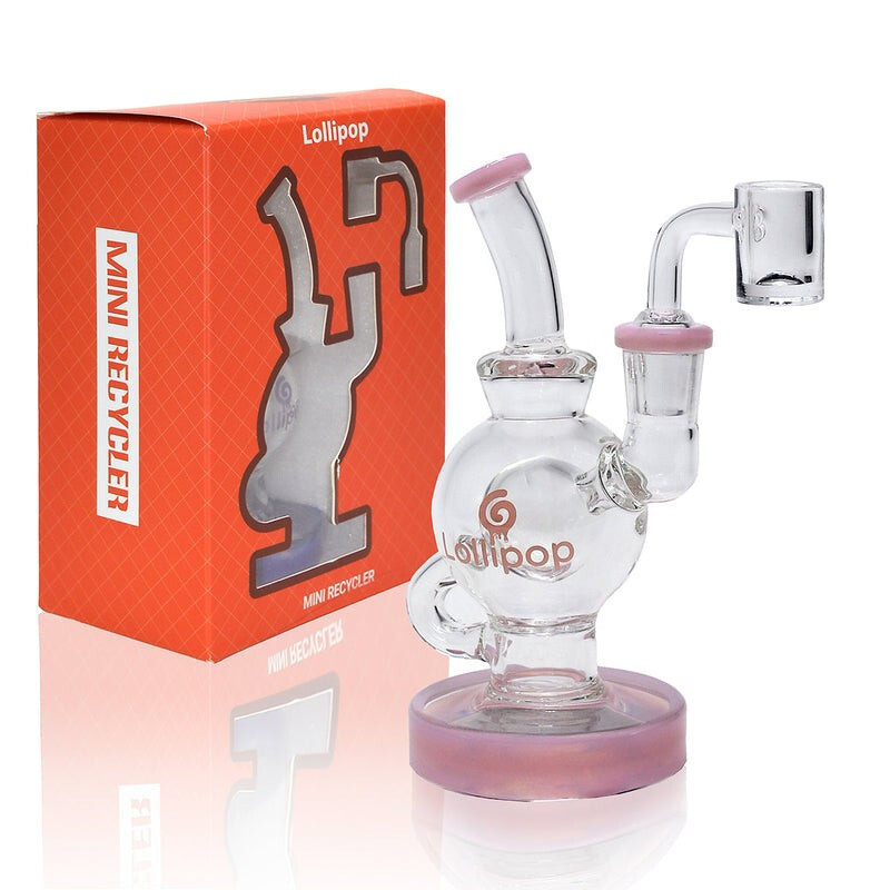 6" Pink  Tobacco Smoking Recycler Bong Premuim Quality Glass Water pipe Hookah