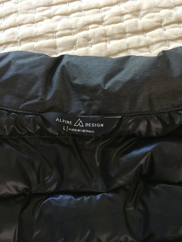 NWT Alpine Design Men's 650 Fill Down Insulation Puffer Vest Gray Size L - Picture 7 of 8