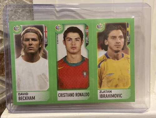 2006 World Cup Panini Mini Sticker CRISTIANO RONALDO, BECKHAM, IBRAHIMOVIC NM📈